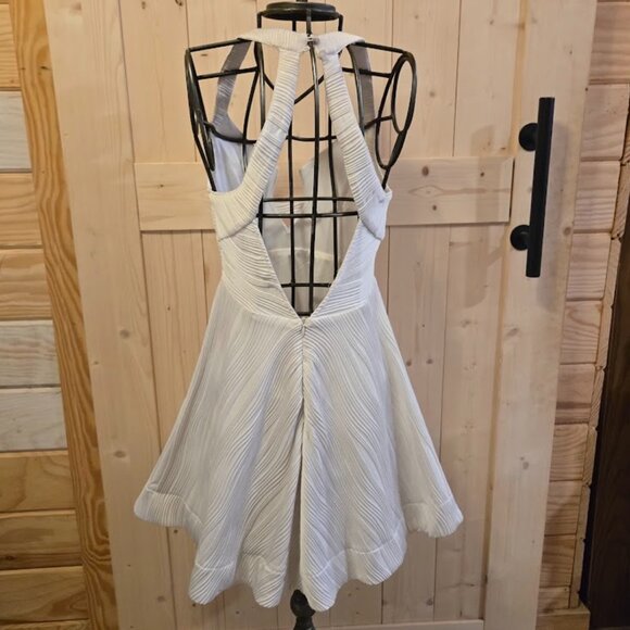 White Ribbed Halter Dress - Picture 5 of 8